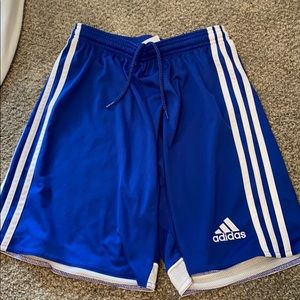 Blue adidas soccer shorts - good condition